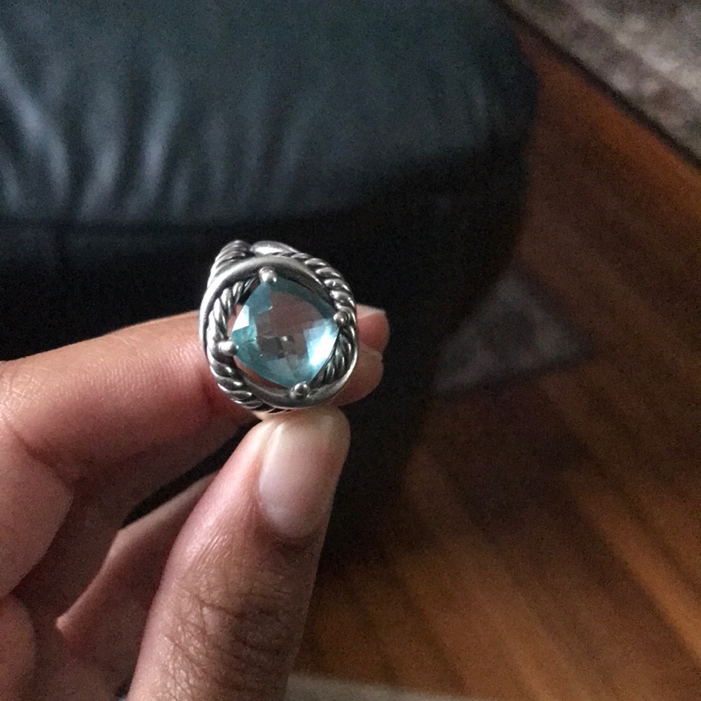 David Yurman Size 7 Blue Topaz Infinity Ring